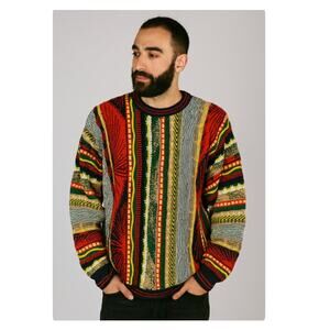 Cotton Traders VTG SZ XL Colorful 3D Print Sweater 100% Cotton